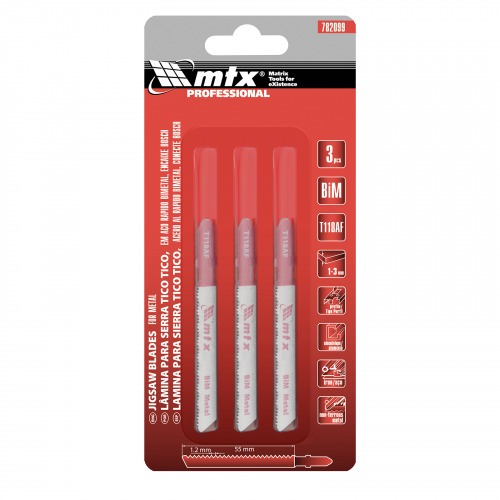 L�mina serra tico-tico 55 mm 21 dentes para metal 3 pe�as - 782099