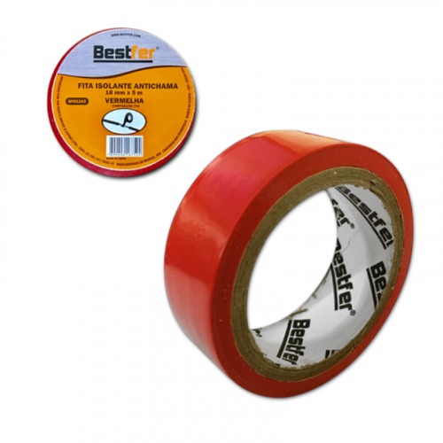 Fita isolante antichama 18 mm x 5 m vermelha - BFH1143 Fita isolante antichama 18 mm x 5 m vermelha - BFH1143