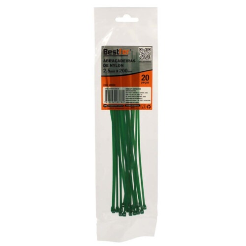 Abraçadeira de nylon 2,5 mm x 20 cm 20 peças - BFH2728 Abraçadeira de nylon 2,5 mm x 20 cm 20 peças - BFH2728