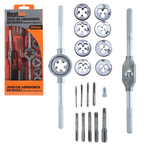 Jogo de macho e tarraxa com 20 pe�as - BFH3005