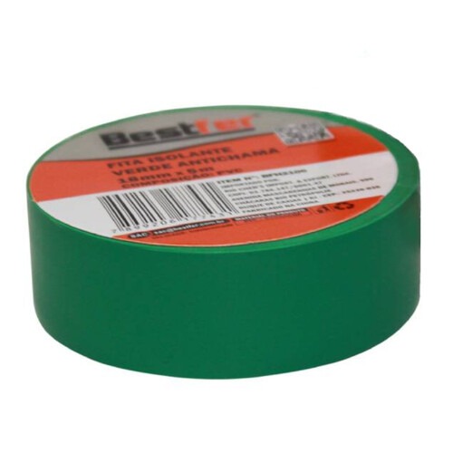 Fita isolante antichama 18 mm x 5 m verde - BFH2100 Fita isolante antichama 18 mm x 5 m verde - BFH2100