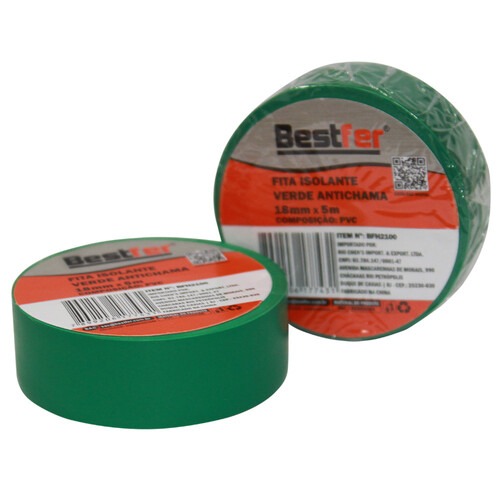 Fita isolante antichama 18 mm x 5 m verde - BFH2100 Fita isolante antichama 18 mm x 5 m verde - BFH2100