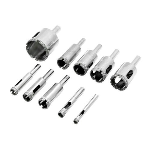 Serra copo diamantada de 6 a 32 mm com 10 peças - Serra copo diamantada de 6 a 32 mm com 10 peças -