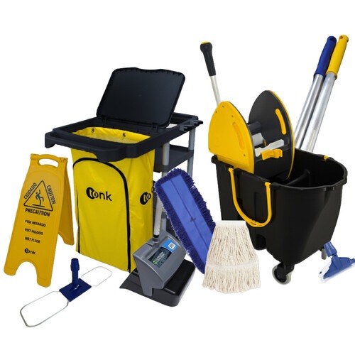 Kit para limpeza profissional preto e amarelo com 10 peças - Titan Kit para limpeza profissional preto e amarelo com 10 peças - Titan