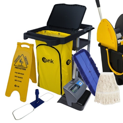 Kit para limpeza profissional preto e amarelo com 10 peças - Titan Kit para limpeza profissional preto e amarelo com 10 peças - Titan