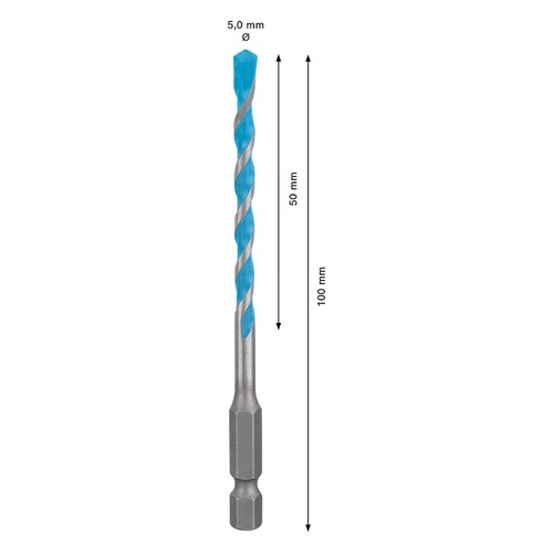 Broca multi material 5 x 50 x 100 mm HEX-9 Multi Construction Broca multi material 5 x 50 x 100 mm HEX-9 Multi Construction