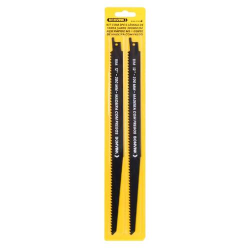 Lâmina serra sabre 300 mm 6 dentes para madeira 2 peças - BOM-5136 Lâmina serra sabre 300 mm 6 dentes para madeira 2 peças - BOM-5136