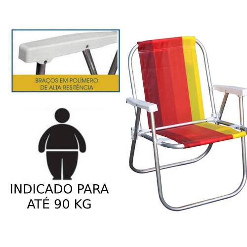 Kit Cadeira de praia alta em alum�nio CAD0047 + Carrinho Mesa CAR0649