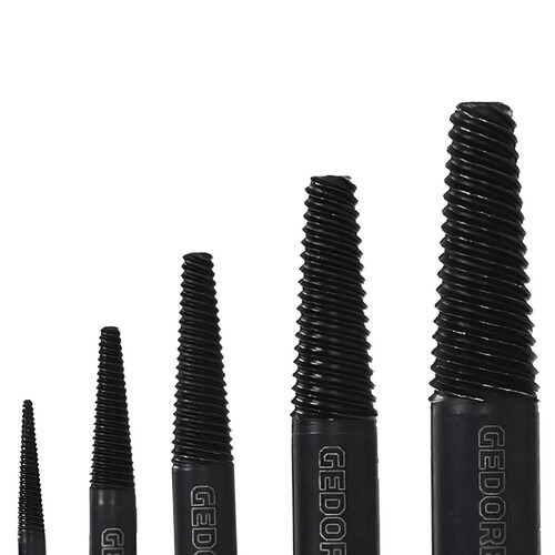 Jogo de extrator de parafuso 1,4 a 11 mm com 5 peças - 8551-55 Jogo de extrator de parafuso 1,4 a 11 mm com 5 peças - 8551-55