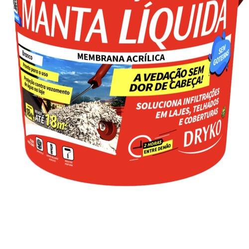 Manta l�quida impermeabilizante para lajes 12kg - DRYKOLAJE TOP
