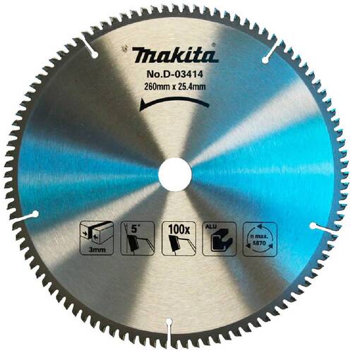 Disco de serra para alum�nio 260 x 25,4 mm 100 dentes - D-03414