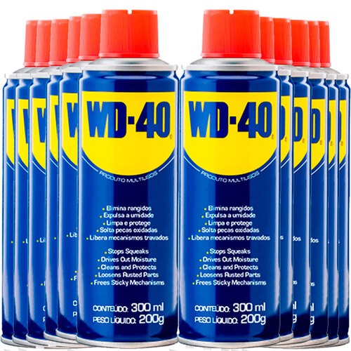 Kit 12 Óleos lubrificante desengripante multiuso 300 ml - WD-40 Kit 12 Óleos lubrificante desengripante multiuso 300 ml - WD-40