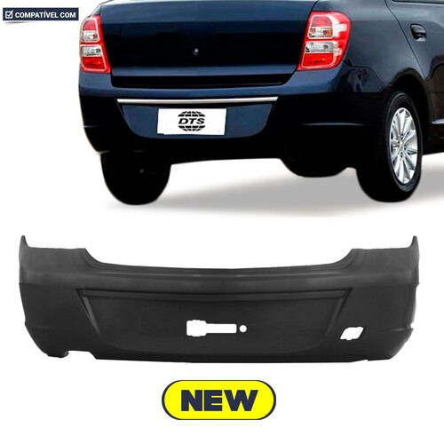 Para-choque Cobalt 2012 a 2016 traseiro preto liso sem sensor - 1658