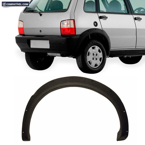 Moldura roda Uno Way 2006 a 2008 traseira esquerdo preto texturizado - 3246