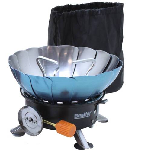 Fogareiro port�til a g�s paleta corta-vento com acendimento autom�tico - BFH3008