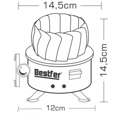 Fogareiro port�til a g�s paleta corta-vento com acendimento autom�tico - BFH3008