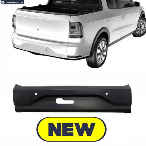 Para-choque Saveiro G7 2016 a 2021 traseiro centro preto - 6646