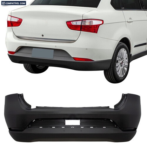 Para-choque Grand Siena 2012 a 2021 traseiro preto sem furo para sensor - 3525