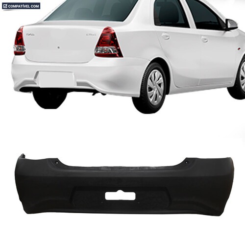 Para-choque Etios Sedan 2017 a 2020 traseiro preto - 7032 Para-choque Etios Sedan 2017 a 2020 traseiro preto - 7032