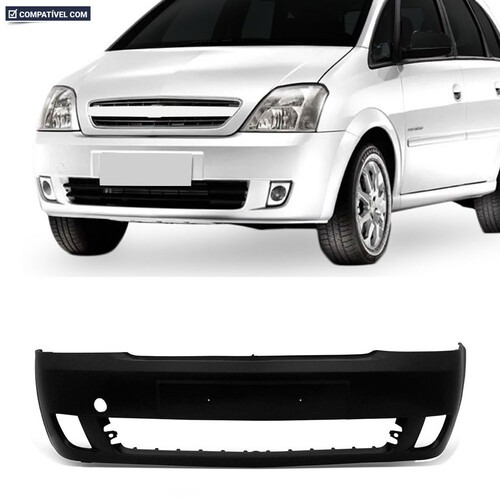 Para-choque Meriva 2002 a 2012 dianteiro preto com farol - 1651-E