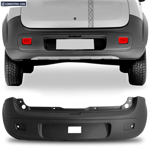 Para-choque Uno Way 2010 a 2014 traseiro cinza - 3417 Para-choque Uno Way 2010 a 2014 traseiro cinza - 3417