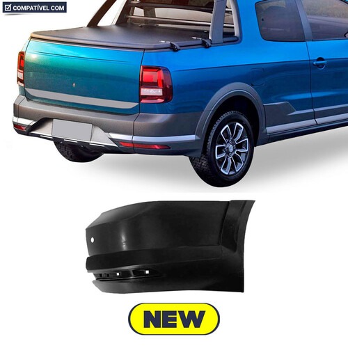 Para-choque Saveiro Cross G7 2016 a 2020 traseiro com furo para refletor - 6696 