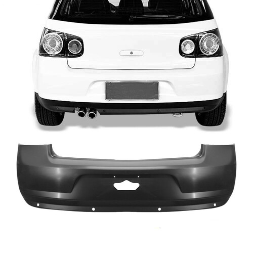 Para-choque Golf 2007 a 2014 traseiro preto liso parcial com furo - 6154