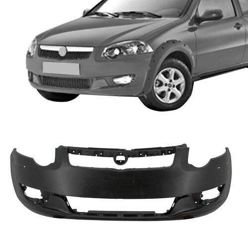 Para-choque Strada Trekking 2012 a 2013 Palio Trekking 2012 a 2016 dianteiro preto liso - 3462