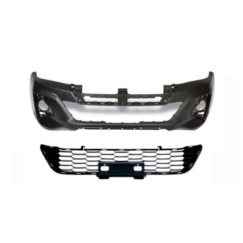Para-choque Hilux 2018 a 2020 dianteiro preto liso com grade - 7078 Para-choque Hilux 2018 a 2020 dianteiro preto liso com grade - 7078