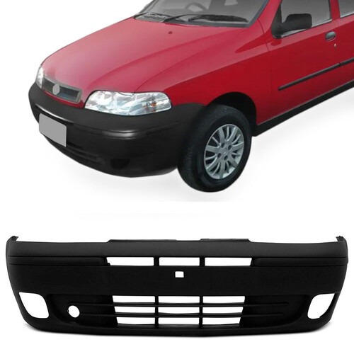 Para-choque Palio fire/Siena 2001 a 2007 dianteiro preto texturizado com furo para farol - 3454
