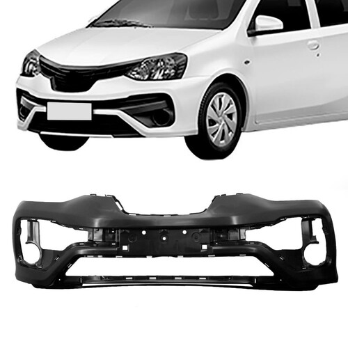 Para-choque Etios Hatch/Sedan 2017 a 2021 dianteiro preto liso - 7031