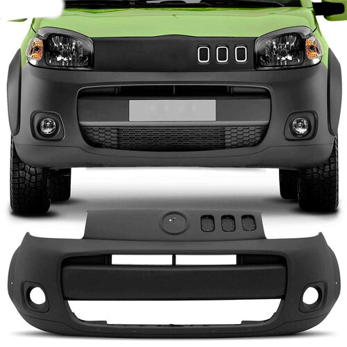 Para-choque Uno Way 2010 a 2014 dianteiro cinza texturizado com e sem furo para farol - 3414