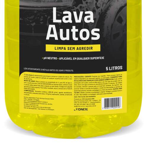 Detergente automotivo concentrado 5L - Lava autos