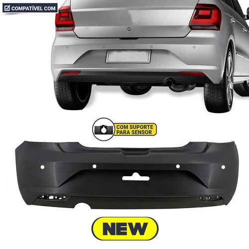 Para-choque Gol G7/G8 2016 a 2020 traseiro com furo para refletor e sensor superior - 6670