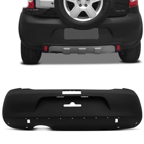 Para-choque Crossfox 2008 a 2010 traseiro preto texturizado - 6436