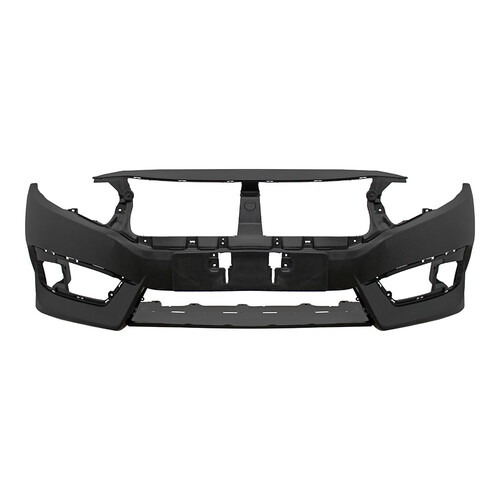 Para-choque Civic 2016 a 2019 dianteiro preto liso com ressalto de placa - 8126