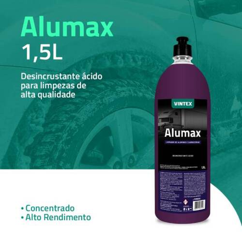 Limpador de alumínio automotivo concentrado 1,5L - Alumax Limpador de alumínio automotivo concentrado 1,5L - Alumax