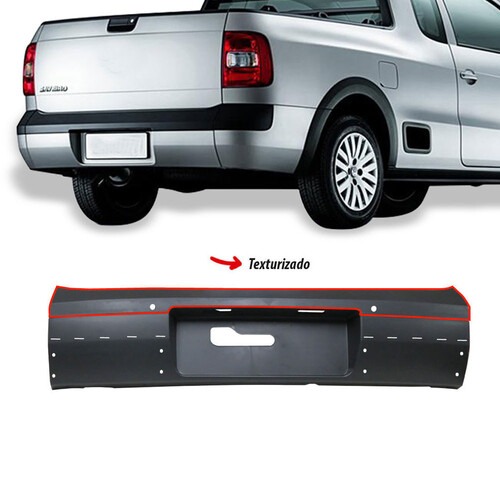 Para-choque Saveiro Cross G5/G6 2008 a 2016 traseiro central preto - 6370