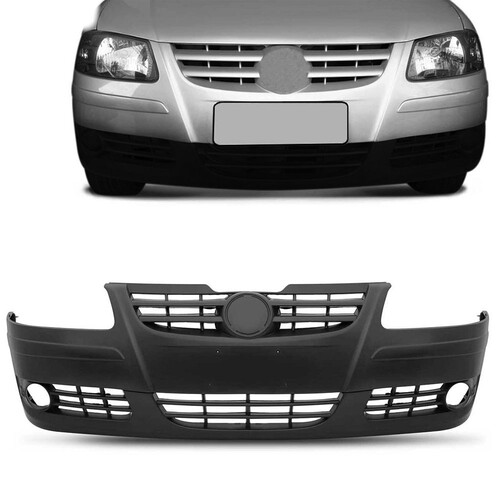 Para-choque Gol/Parati/Saveiro G4 2005 a 2010 dianteiro preto liso com furo - 6463