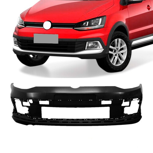 Para-choque Crossfox/Pepper/Extreme/Spacecross 2014 a 2021 dianteiro preto liso parcial - 6478