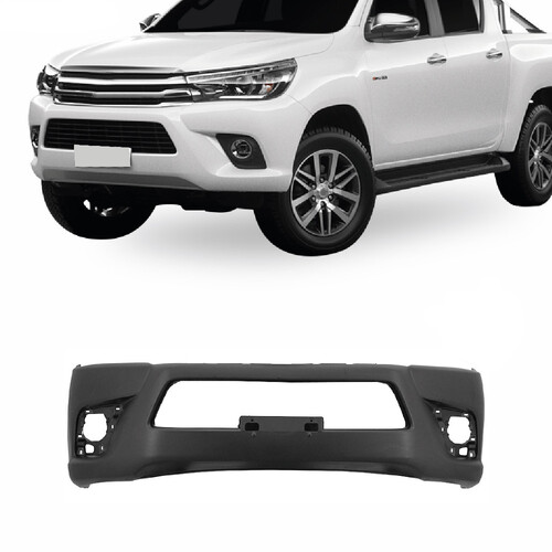 Para-choque Hilux 2015 a 2018 dianteiro preto liso sem grade - 7069