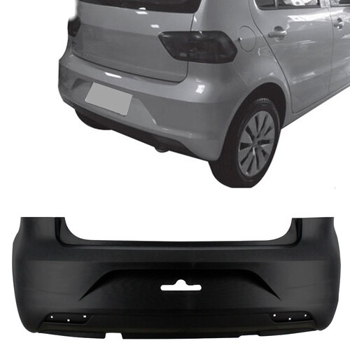 Para-choque Fox 2014 a 2022 traseiro preto liso parcial sem furo para sensor - 6471-E Para-choque Fox 2014 a 2022 traseiro preto liso parcial sem furo para sensor - 6471-E