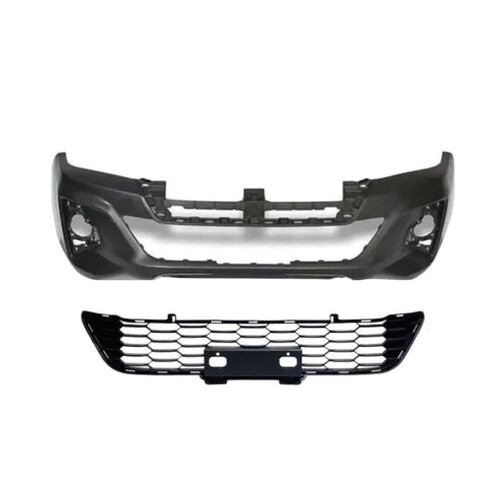 Para-choque Hilux 2018 a 2020 dianteiro preto liso com grade - 7034 Para-choque Hilux 2018 a 2020 dianteiro preto liso com grade - 7034