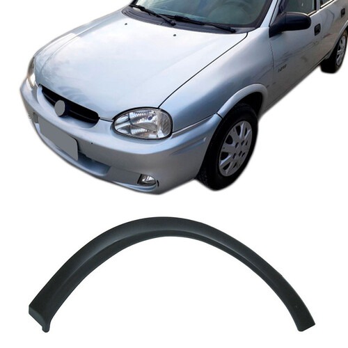 Moldura para-lama Corsa Sedan 1996 a 2010 Wagon/Wind/Pickup 1996 a 2002 dianteiro direito preto liso - 172PDD