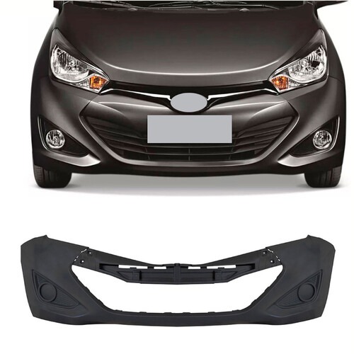 Para-choque HB20 HB20S 2012 a 2015 dianteiro preto + moldura sem furo - 4315K