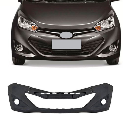 Para-choque HB20 HB20S 2012 a 2015 dianteiro preto + moldura farol com furo - 4316K