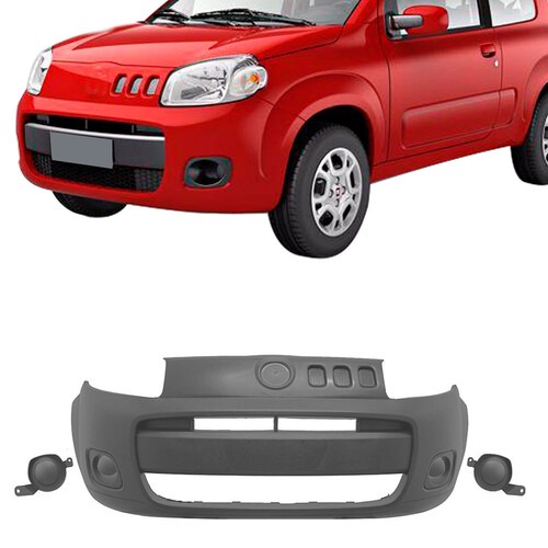 Para-choque Uno 2010 a 2014 dianteiro cinza liso - 3483K