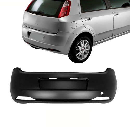 Para-choque Punto 2008 a 2012 traseiro preto sem furo para sensor - 3509 Para-choque Punto 2008 a 2012 traseiro preto sem furo para sensor - 3509