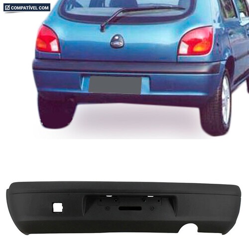 Para-choque Fiesta Hatch 2000 a 2005 Traseiro preto - 2581