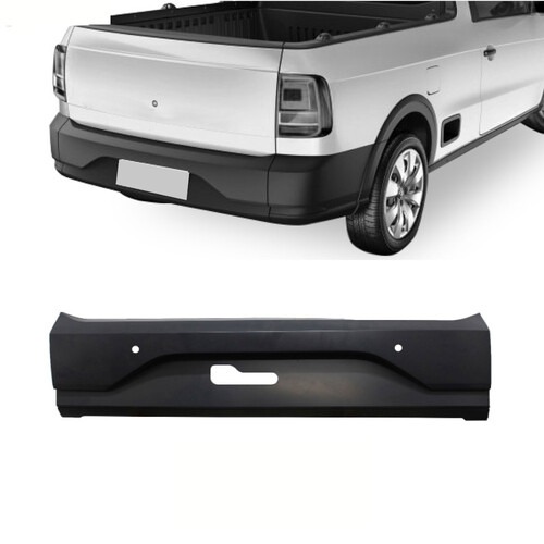 Para-choque Saveiro Robust G7 2016 a 2020 traseiro centro preto com furo para sensor - 6654 Para-choque Saveiro Robust G7 2016 a 2020 traseiro centro preto com furo para sensor - 6654